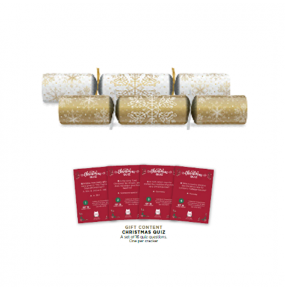 10" Snowflake Supreme Gold/White Mixed Box Cracker